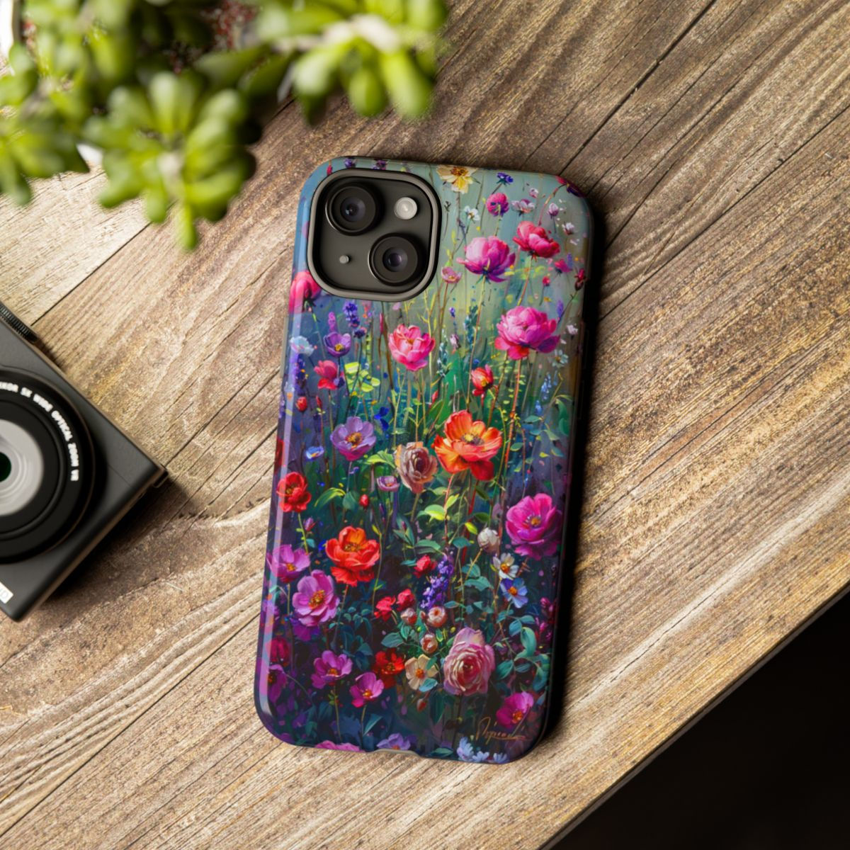 Oil painted Wildflowers, Tough case, iPhone, Galaxy, pixel, field of flowers