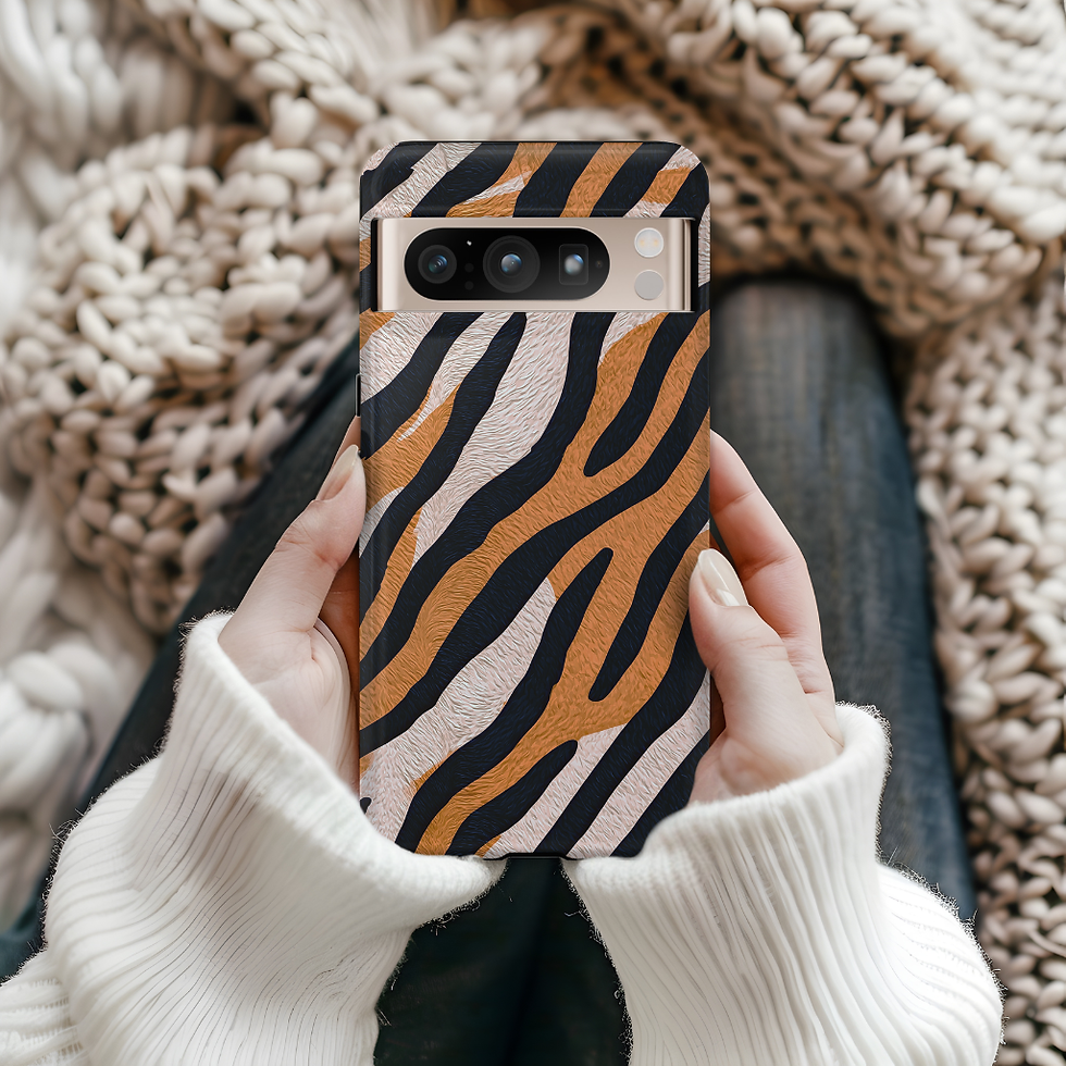 Thumbnail: Faux Tiger Stripe Pattern Tough Case, iPhone, Galaxy S ultra, Google Pixel