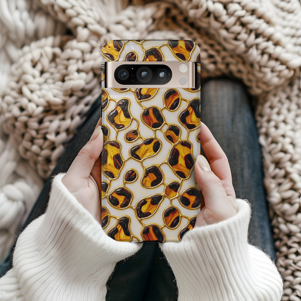 Thumbnail: Faux stained Glass Leopard spots Tough Case, iPhone, Galaxy S, Pixel 