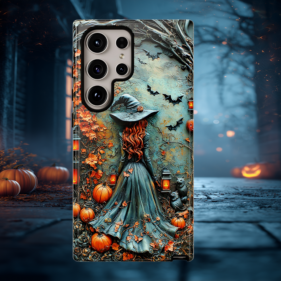 Thumbnail: Forest Witch tough Phone Case, Carved Effect witch