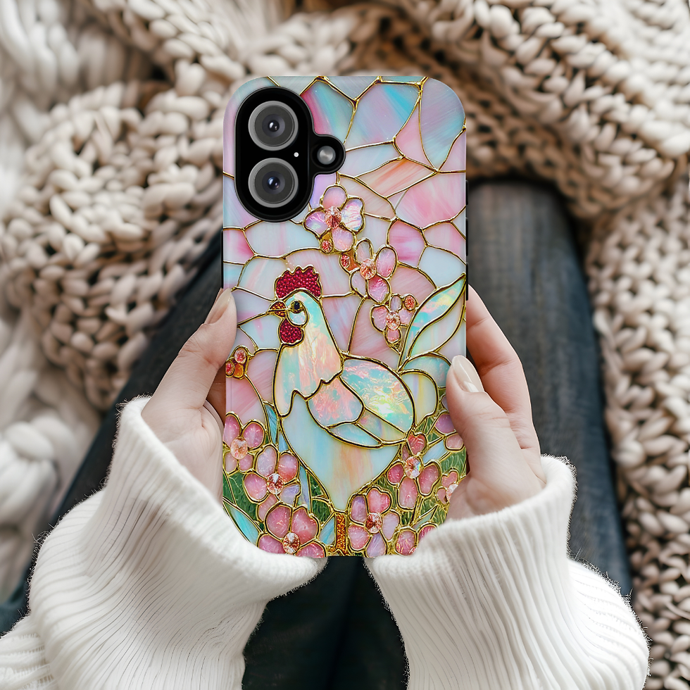 Thumbnail: Faux Stained Glass Rooster Tough Case, iphone, Galaxy,  Google Pixel 