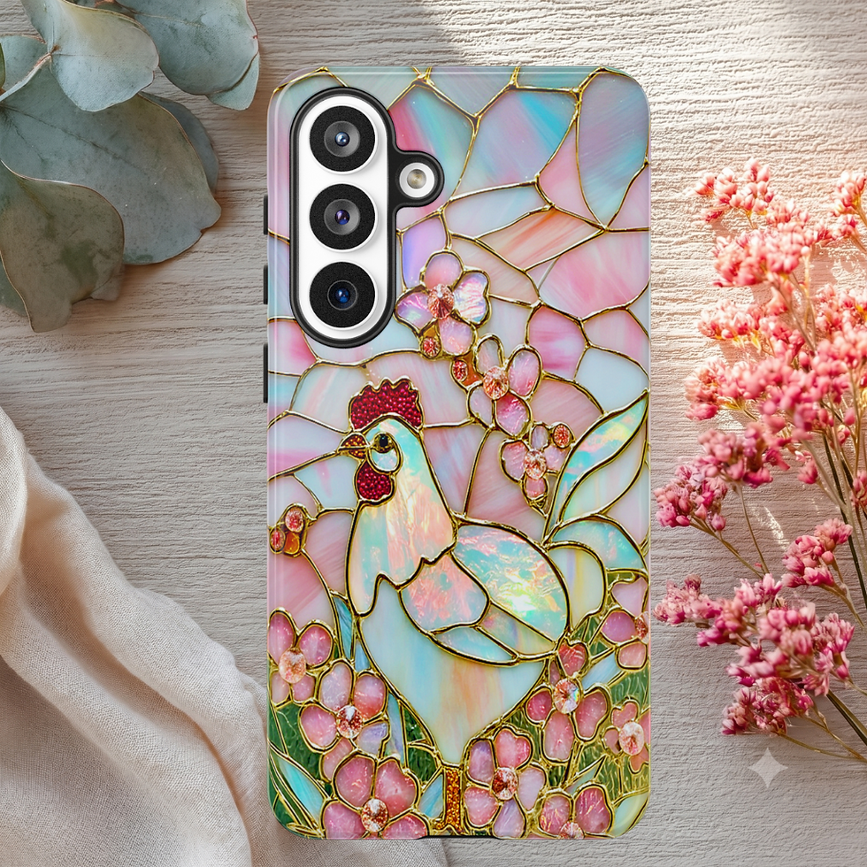Thumbnail: Faux Stained Glass Rooster Tough Case, iphone, Galaxy,  Google Pixel 