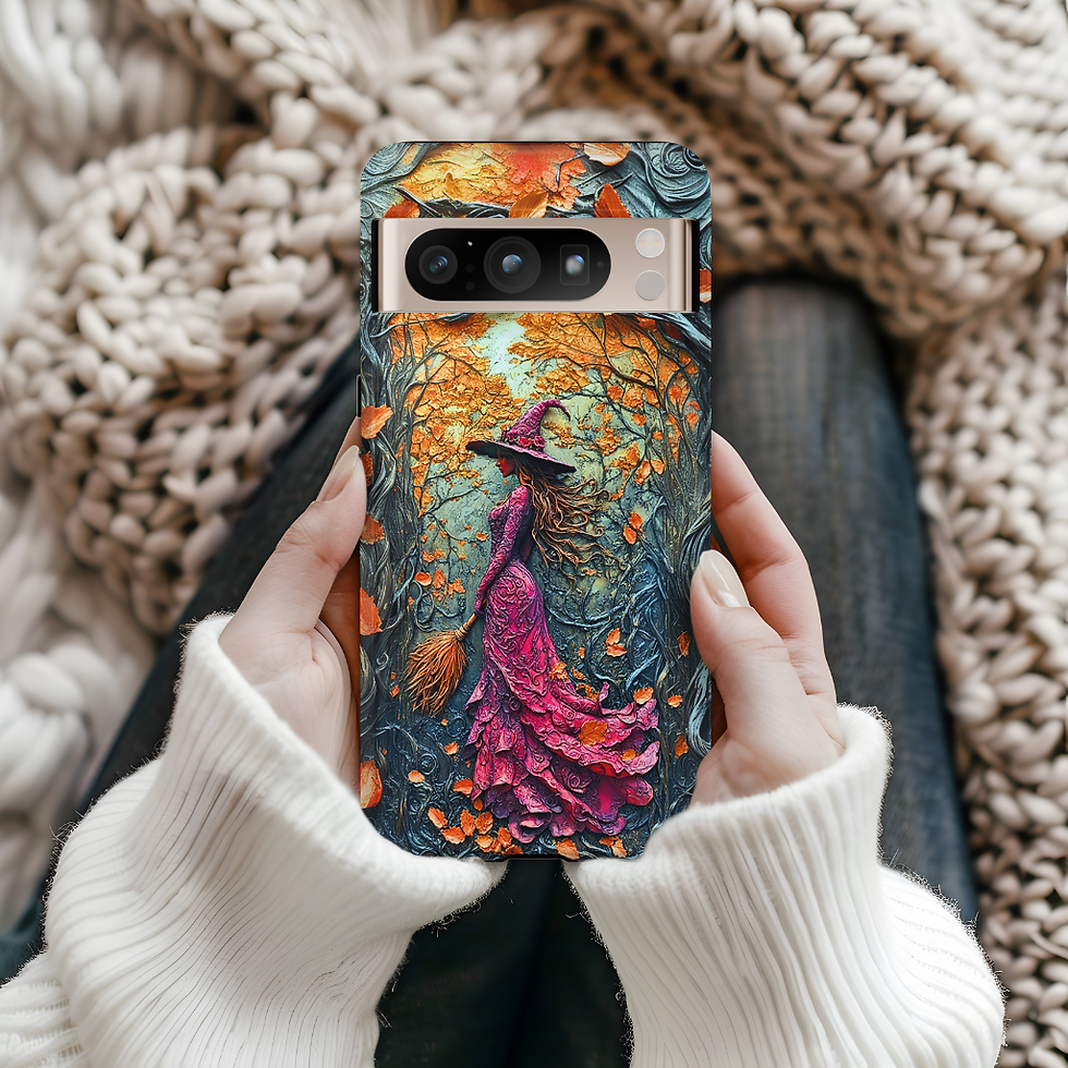 Thumbnail: Forest Witch tough Phone Case, Carved Effect witch