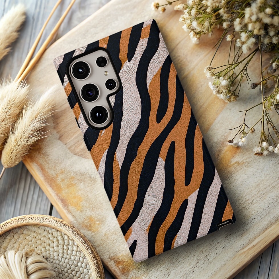 Thumbnail: Faux Tiger Stripe Pattern Tough Case, iPhone, Galaxy S ultra, Google Pixel