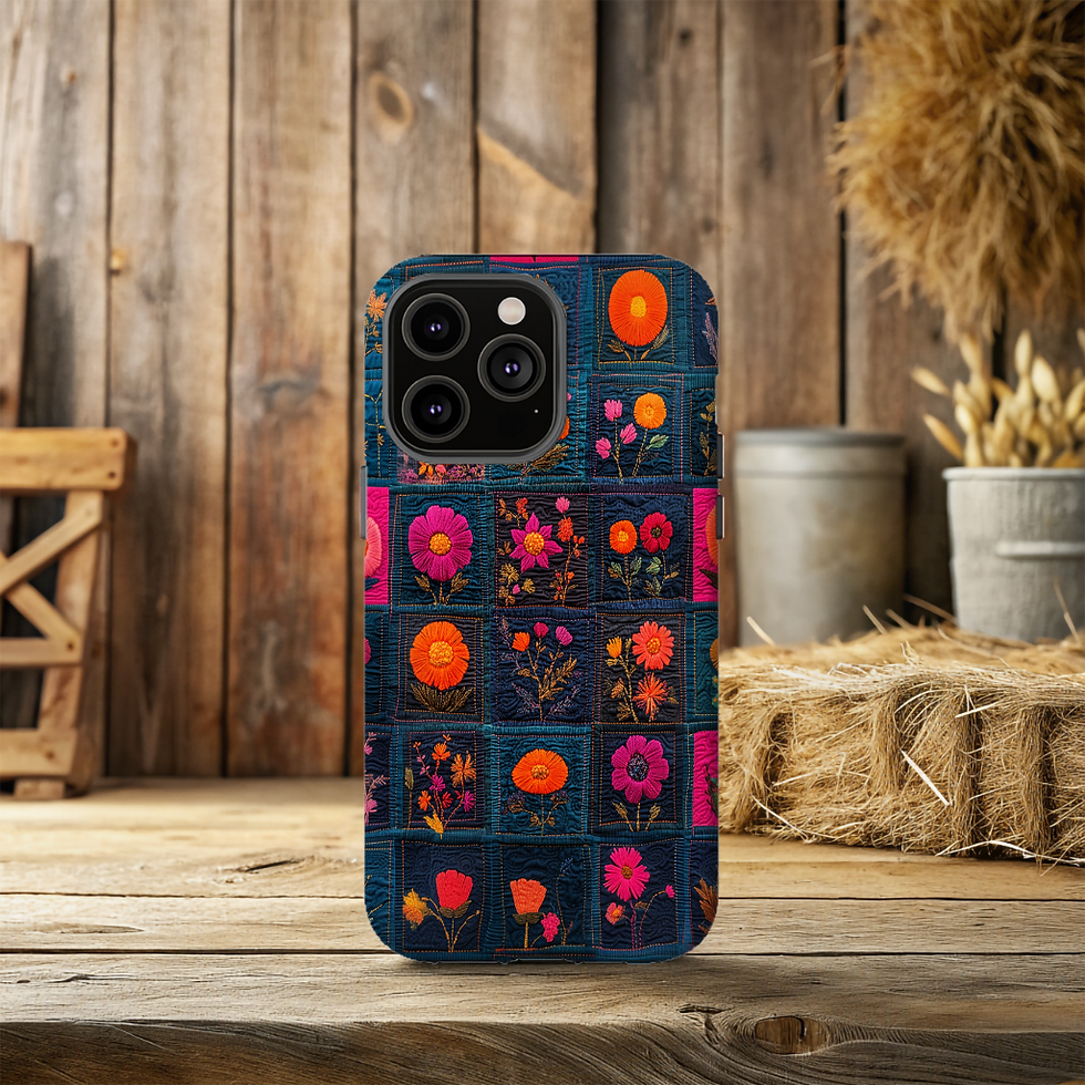 Thumbnail: Country Quilt tough Case, iPhone 13-16 pro, pixel 6-9 pro, Galaxy S22-25 ultra