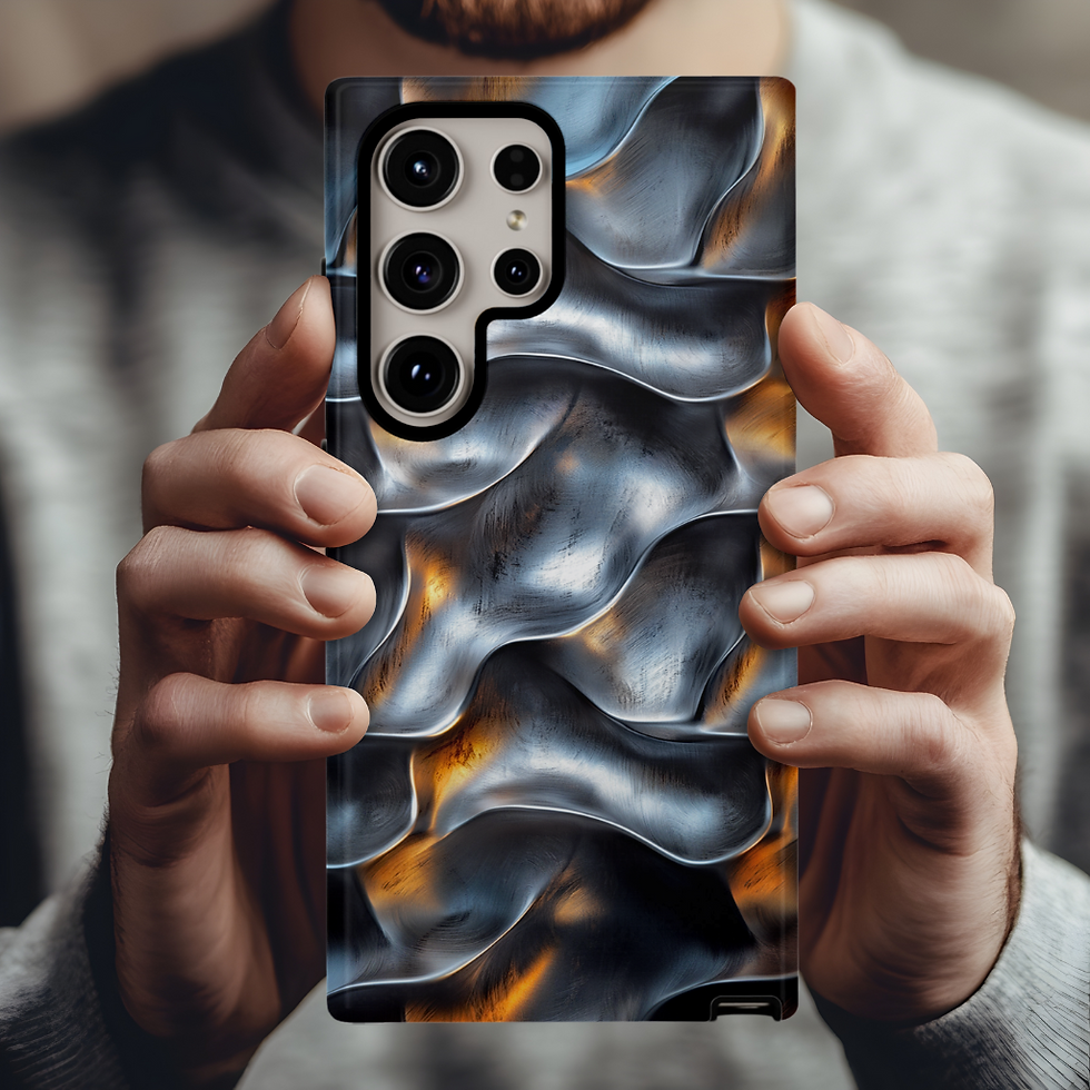 Thumbnail: Faux textured Metal Tough Case, for your iPhone, Galaxy S, or Pixel