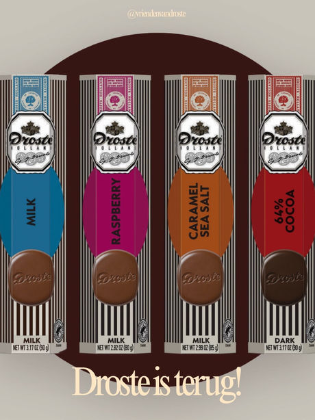 De ronde Droste-chocolaatjes komen terug in de Nederlandse schappen