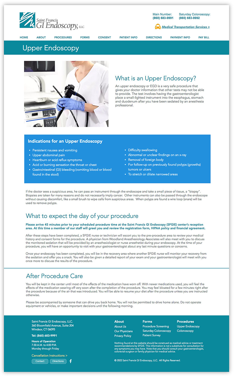 site Redesign for Saint Francis GI Endoscopy