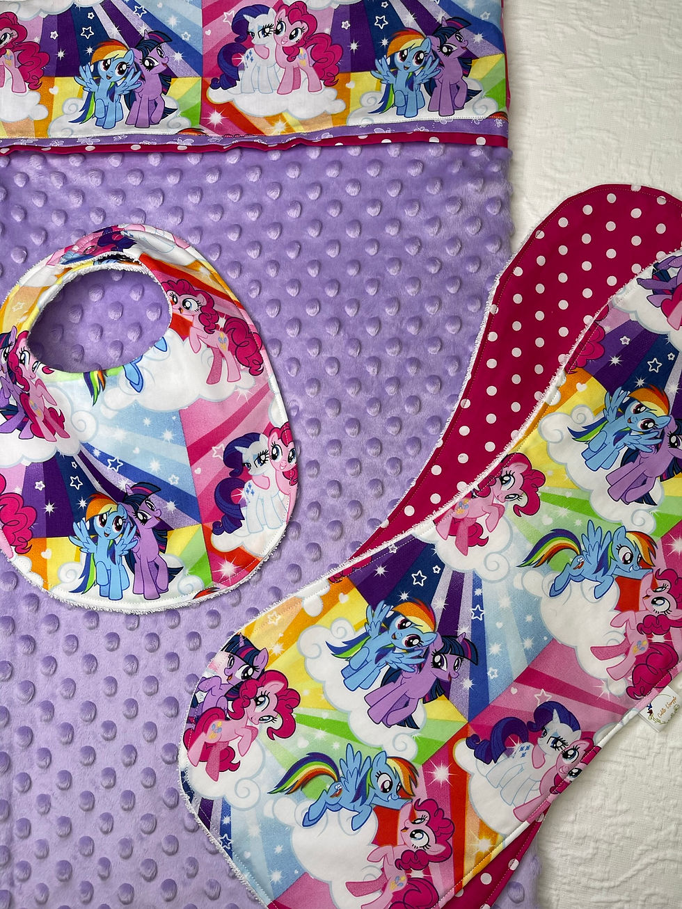 Thumbnail: My LIttle Pony - Purple Gift Box , Bib, Burp, Minky Blanket