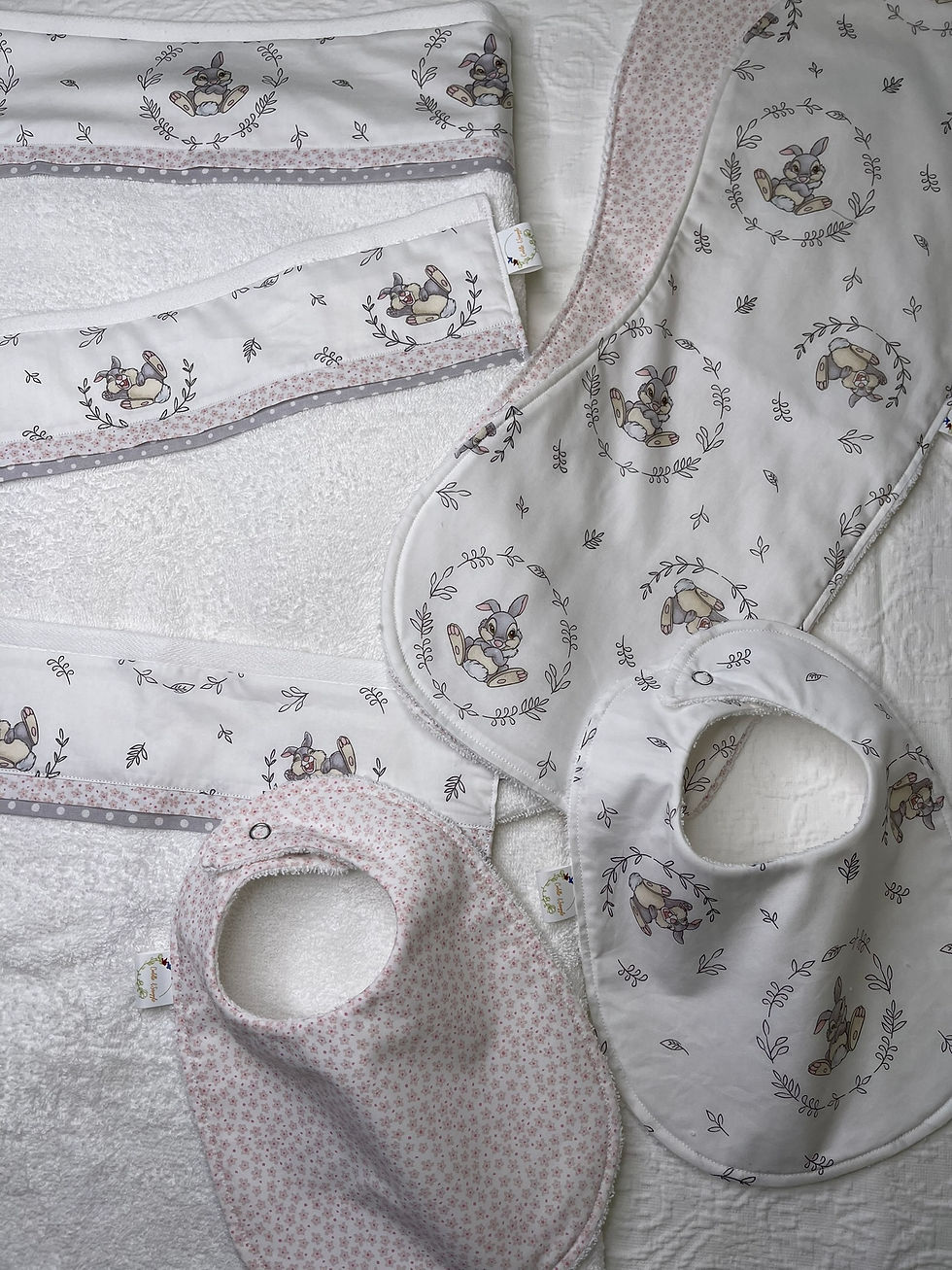 Thumbnail: Daisy Pink Thumper minky blanket, bib, burp, towel set  gift pack