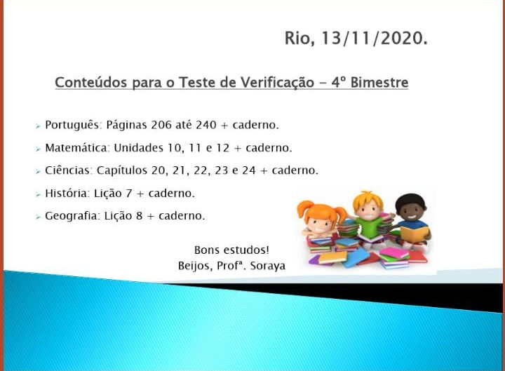 13/11 - 3º ano - Matemática e História - Profª. Soraya