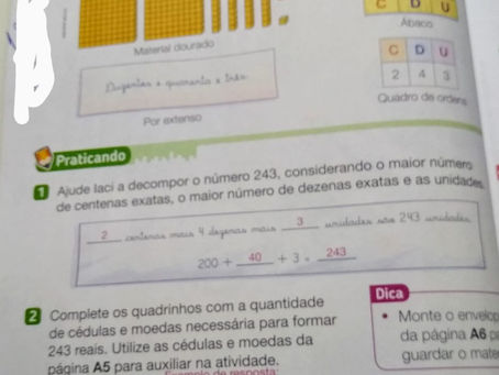 15/05 - 3° ano, Profª Soraya -> Matemática e Caligrafia