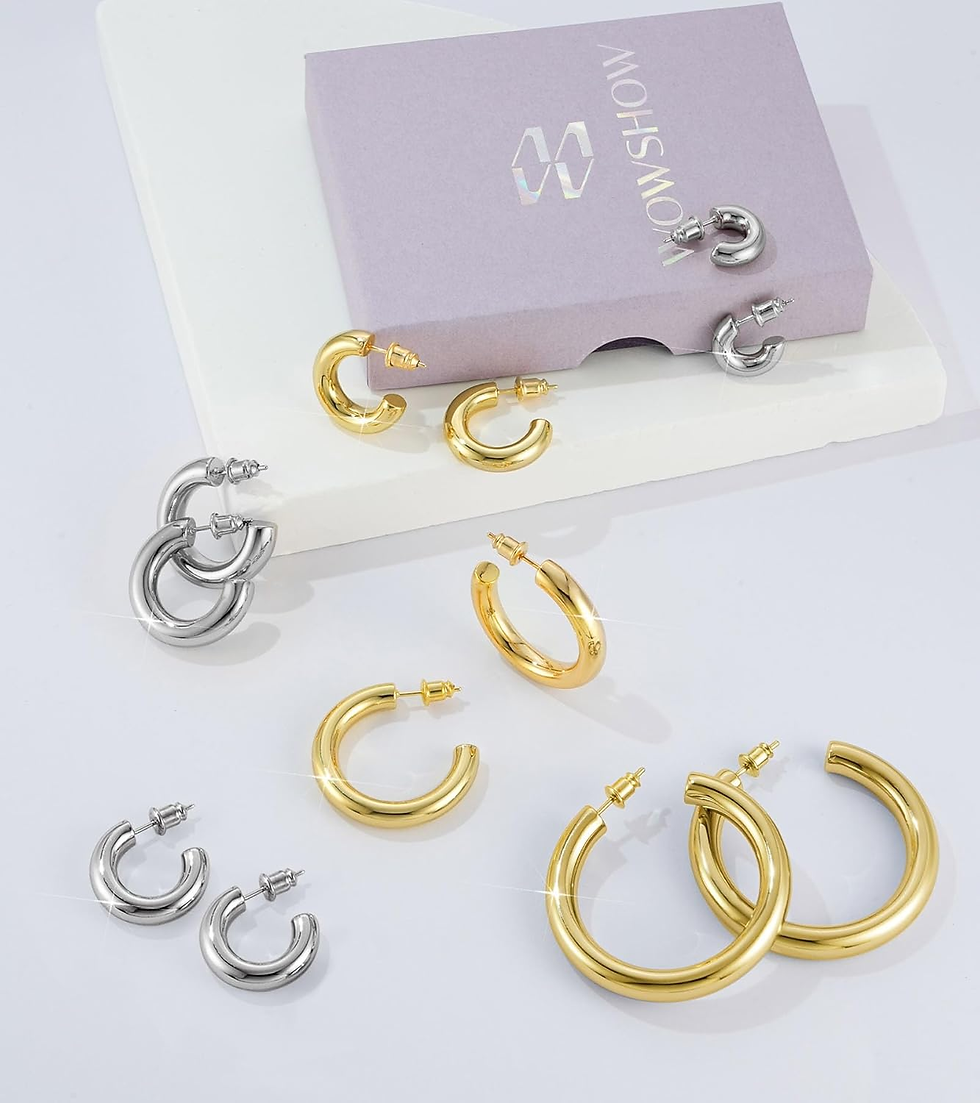 Thumbnail: Gold Earrings, 14K Gold Plated  Earrings for Women Lightweight Jewelry Gifts 14/