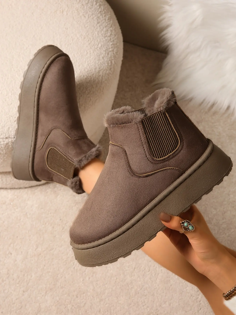 Thumbnail: Women'S High-Top Warm Thick Sole Snow Boots, Stylish Winter Footwear for Women, 