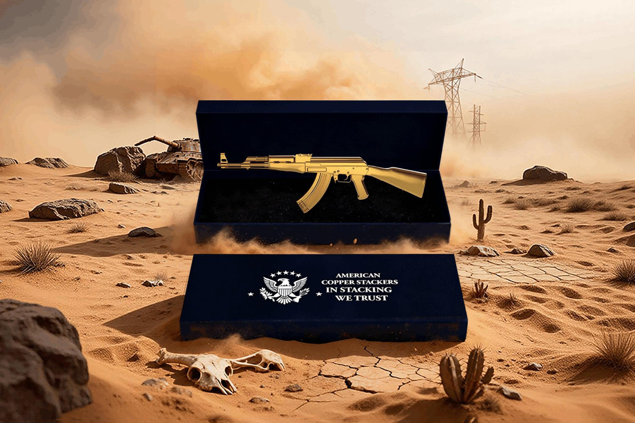 2026 Liberia 15g AK 47 Shaped Copper Coin Blind Box