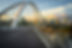 Walterdale suspension bridge and saskatchewan river with skyline in Edmonton Alberta Canad
