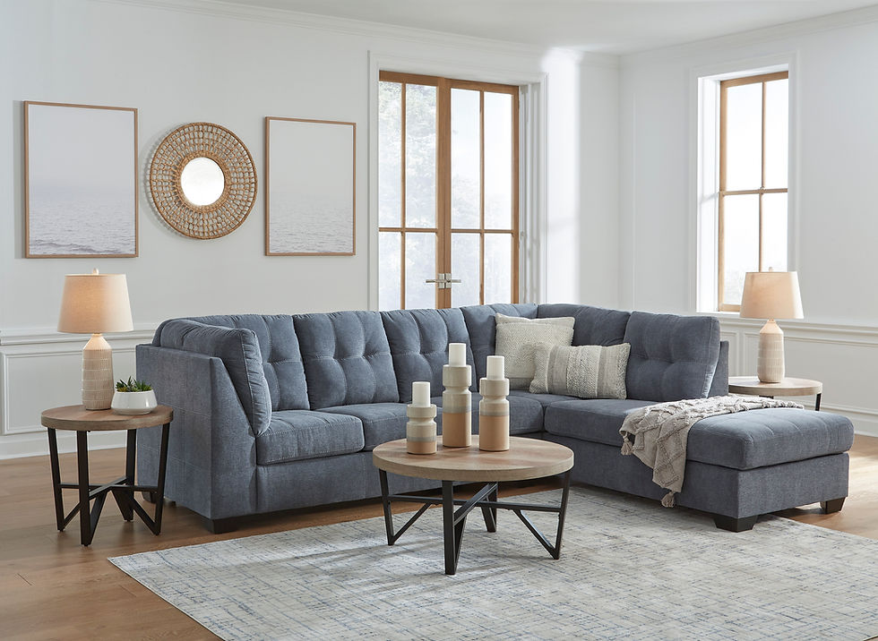 Thumbnail: Marleton Denim 2-PC Full RSF Size Sleeper Sectional