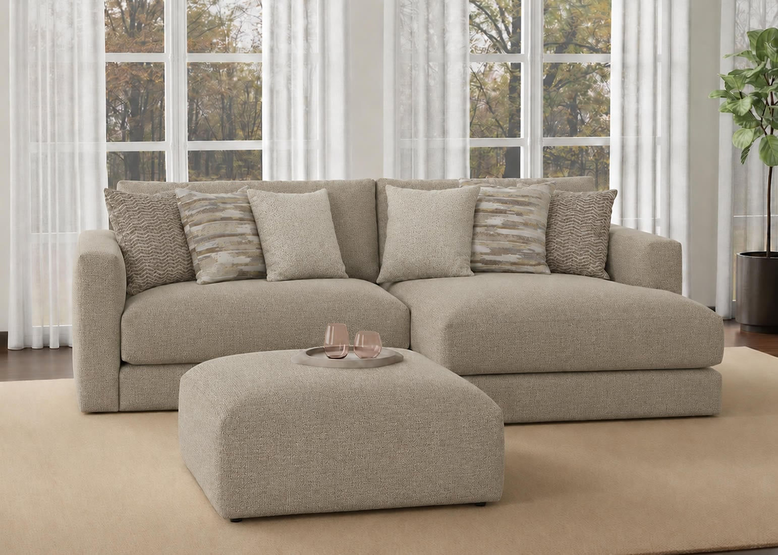 Amelia Sand 2pc Modular Sectional w/Chaise