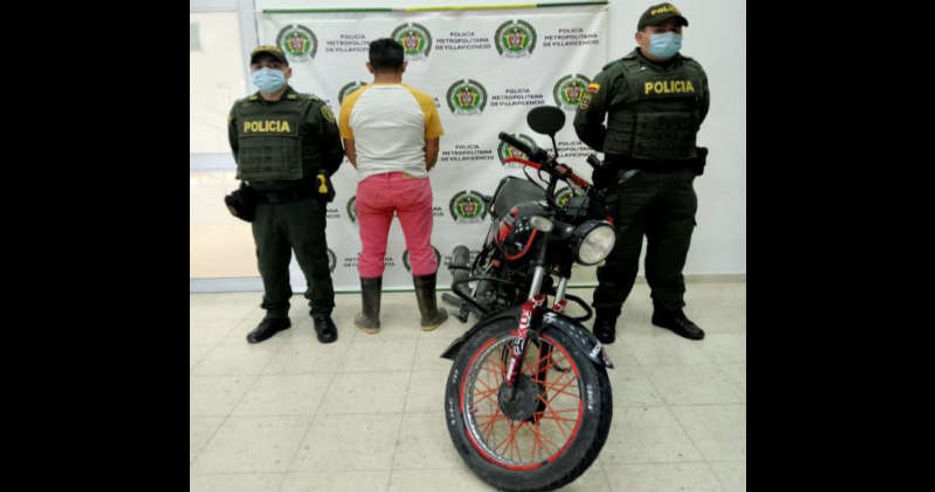 Recuperada Moto Hurtada y capturado sujeto en Restrepo Meta