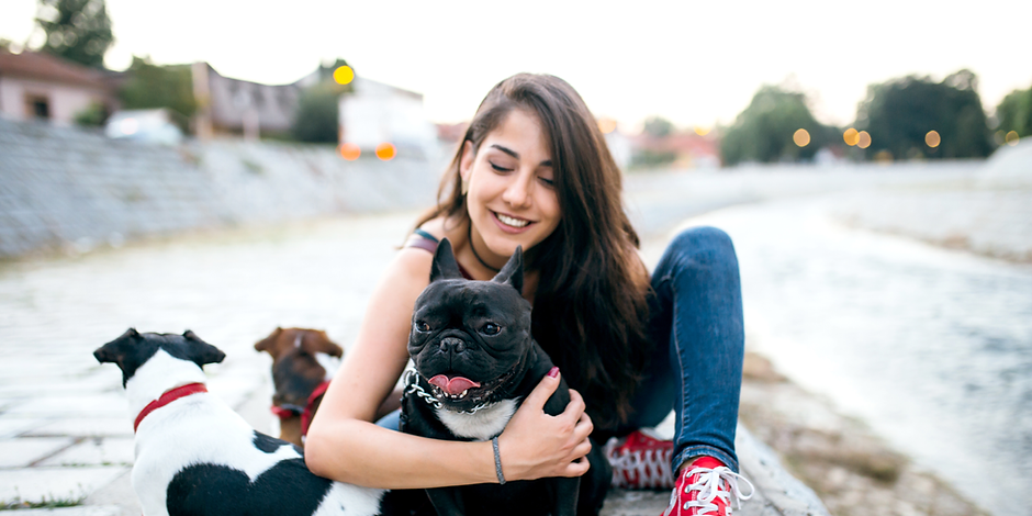 Girl with Dogs