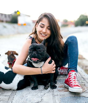 Girl with Dogs