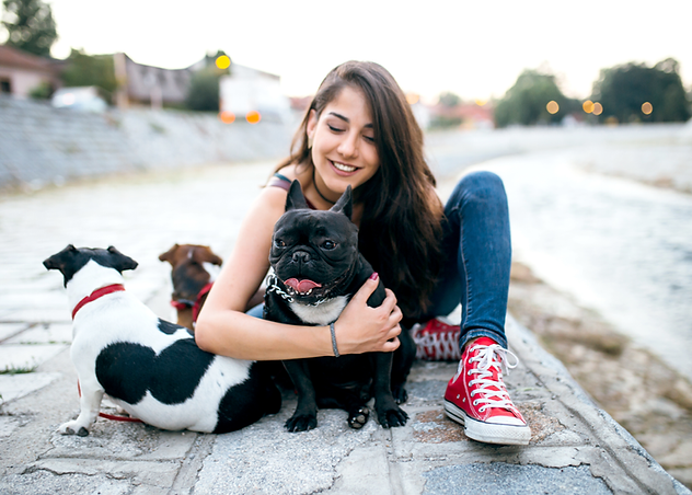 Girl with Dogs