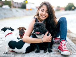 Girl with Dogs