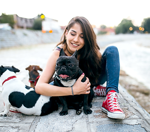 Girl with Dogs