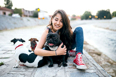 Girl with Dogs