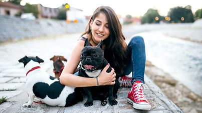 Girl with Dogs