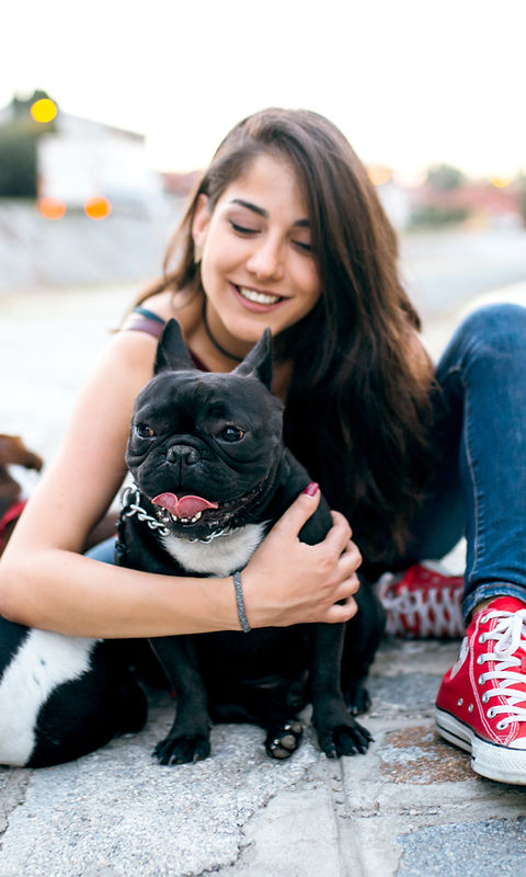 Girl with Dogs