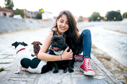 Girl with Dogs