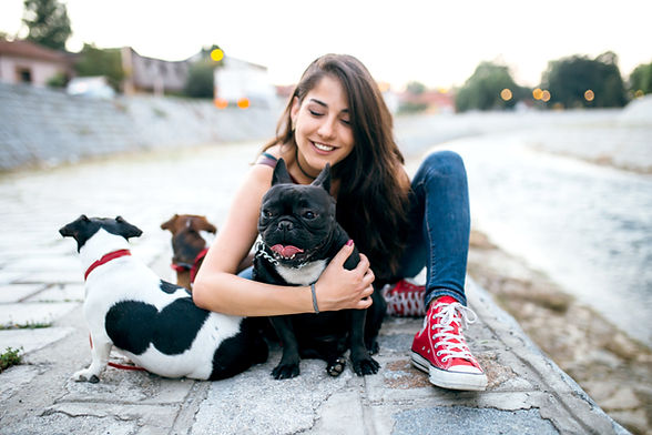 Girl with Dogs