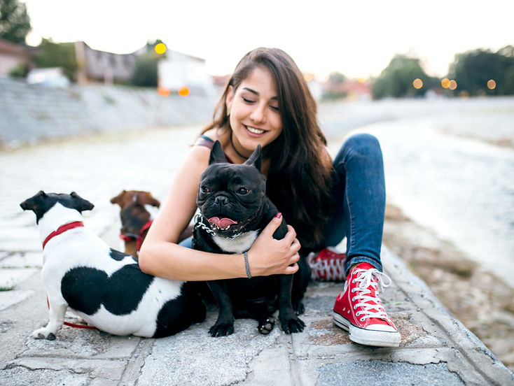 Girl with Dogs