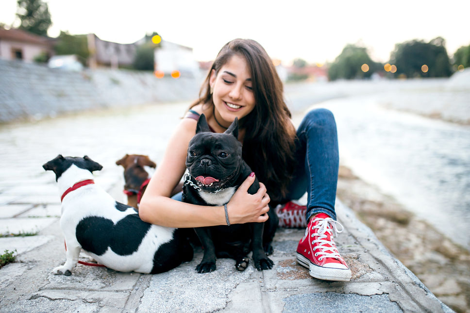 Girl with Dogs