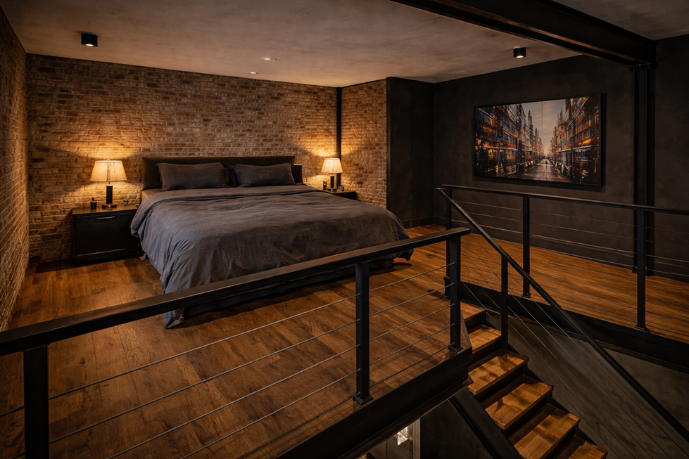 City loft bedroom