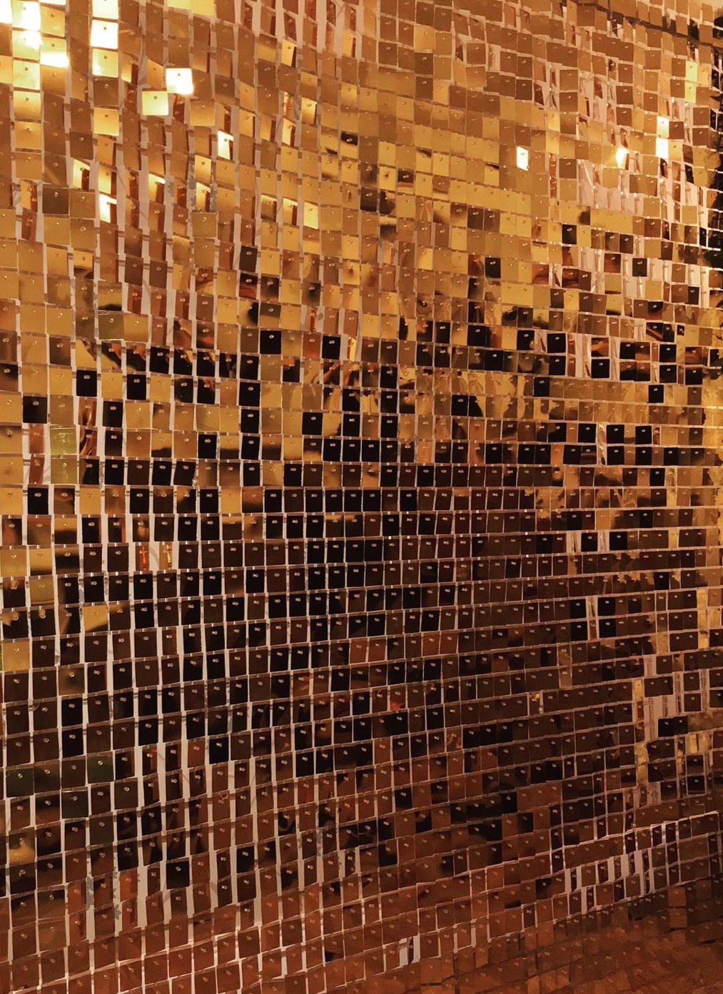 Gold sequin panel