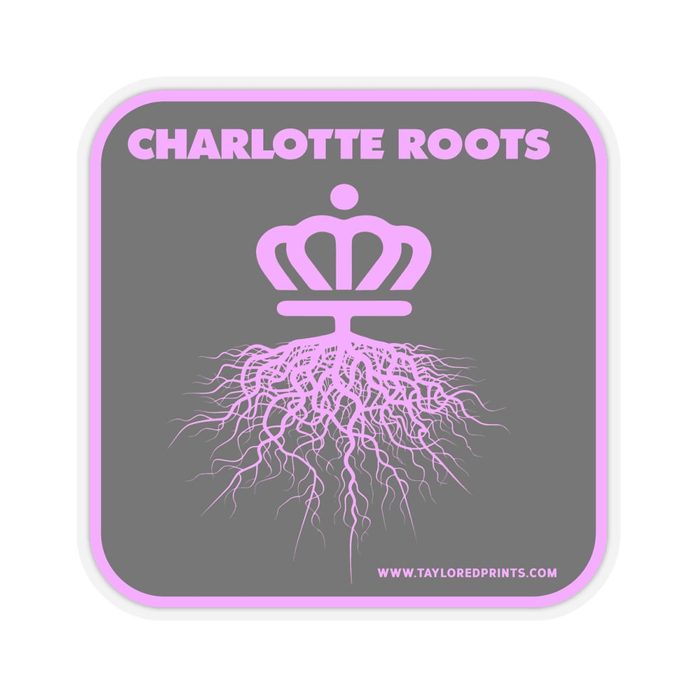 Thumbnail: Charlotte Roots Pink-Black Kiss-Cut Sticker 