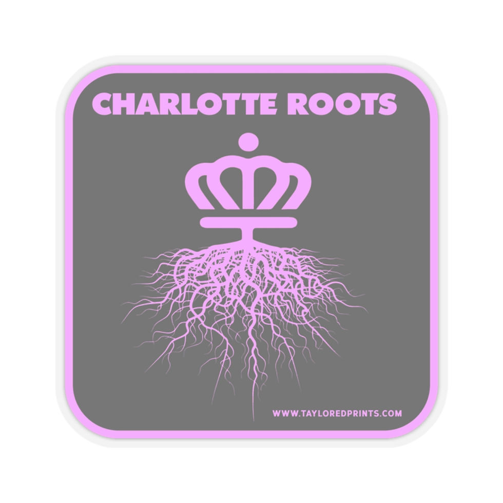 Thumbnail: Charlotte Roots Pink-Black Kiss-Cut Sticker 