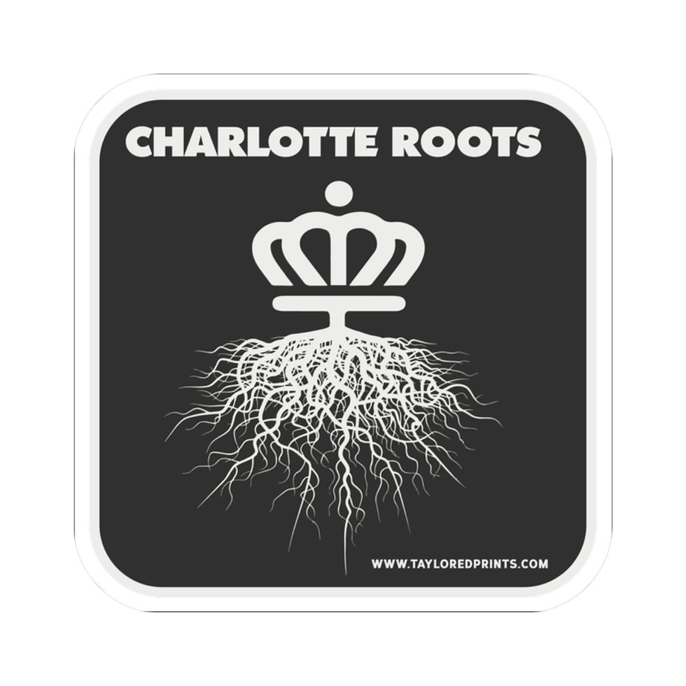 Thumbnail: Charlotte Roots BW Kiss-Cut Sticker 