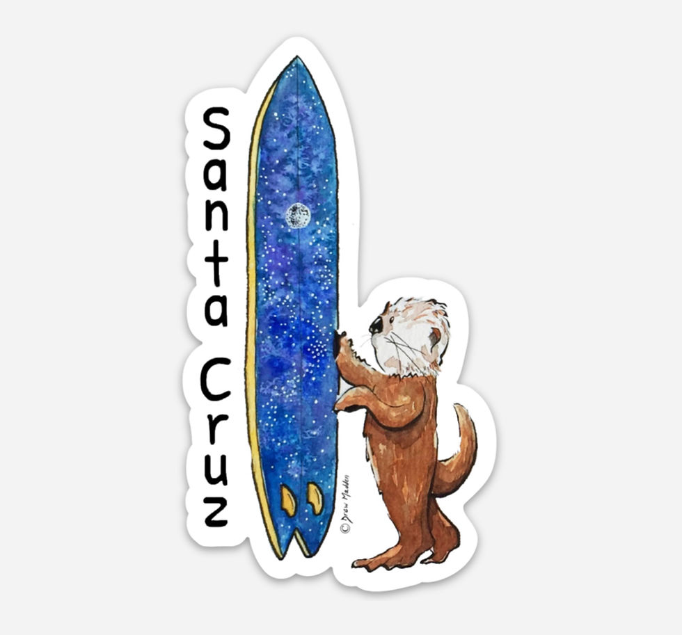 Santa Cruz Intergalactic Otter Stickers