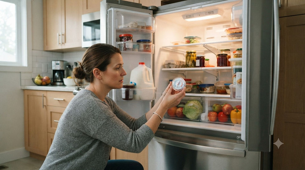 Homeowner checking a refrigerator thermometer in a running refrigerator that is not cooling