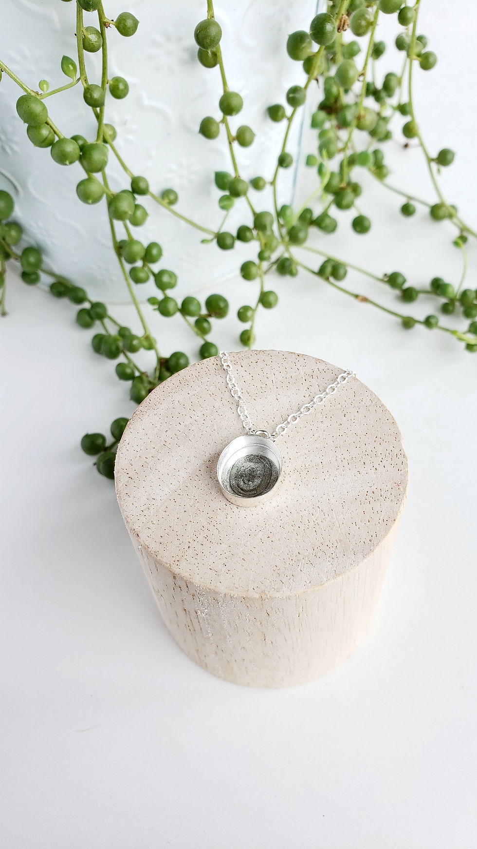 Thumbnail: 12x10mm Oval Sterling Silver Pendant