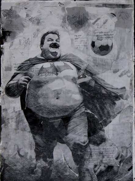 A Mixed Media Artwork by Visual Artist, Adilson De Oliveira, from his series, 'No Change,Take Chappies!'