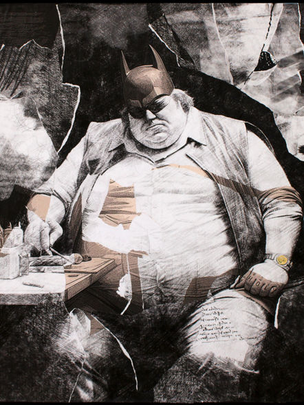 A Mixed Media Artwork by Visual Artist, Adilson De Oliveira, from his series, 'No Change,Take Chappies!'