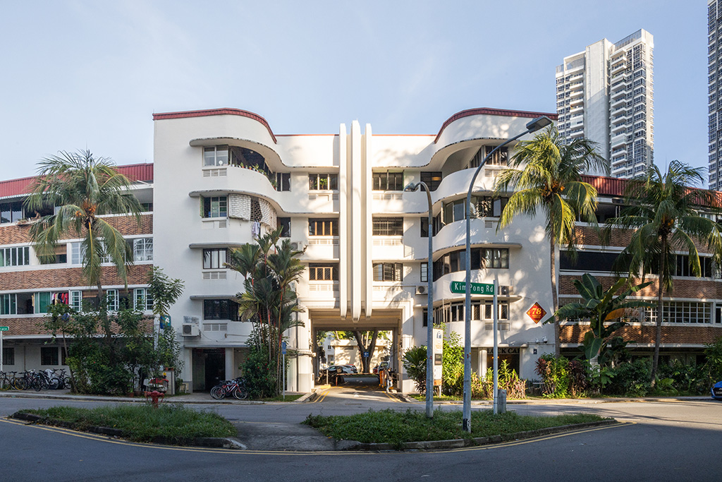 Un bloque residencial de estilo art déco en Tiong Bahru.