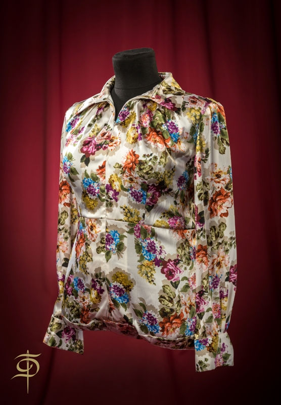 Миниатюра: Body blouse made of satin silk with pattern DressTheatre Couture