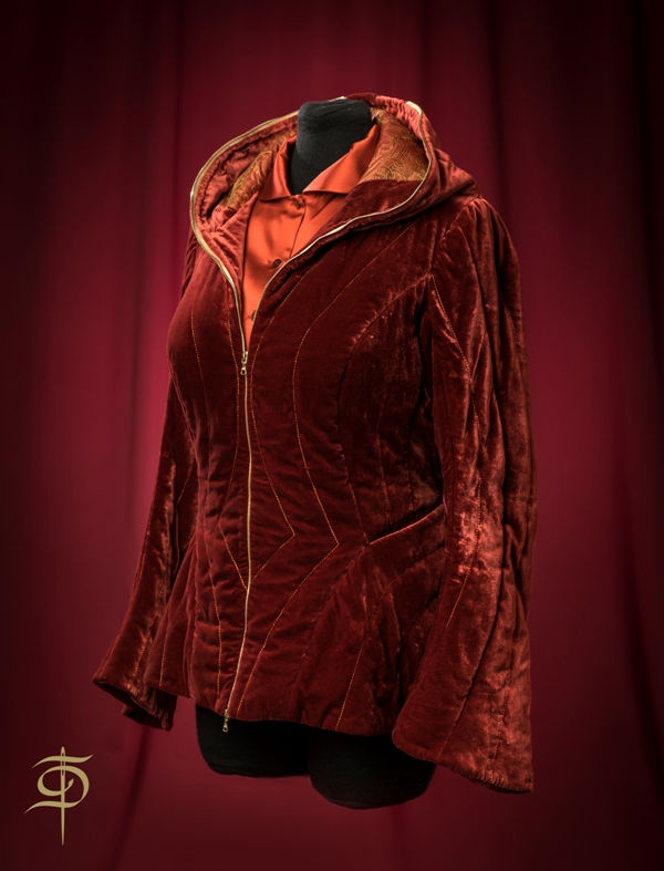 Миниатюра: Куртка из бархата стаганая на молнии DressTheatre Couture by Dora Blank