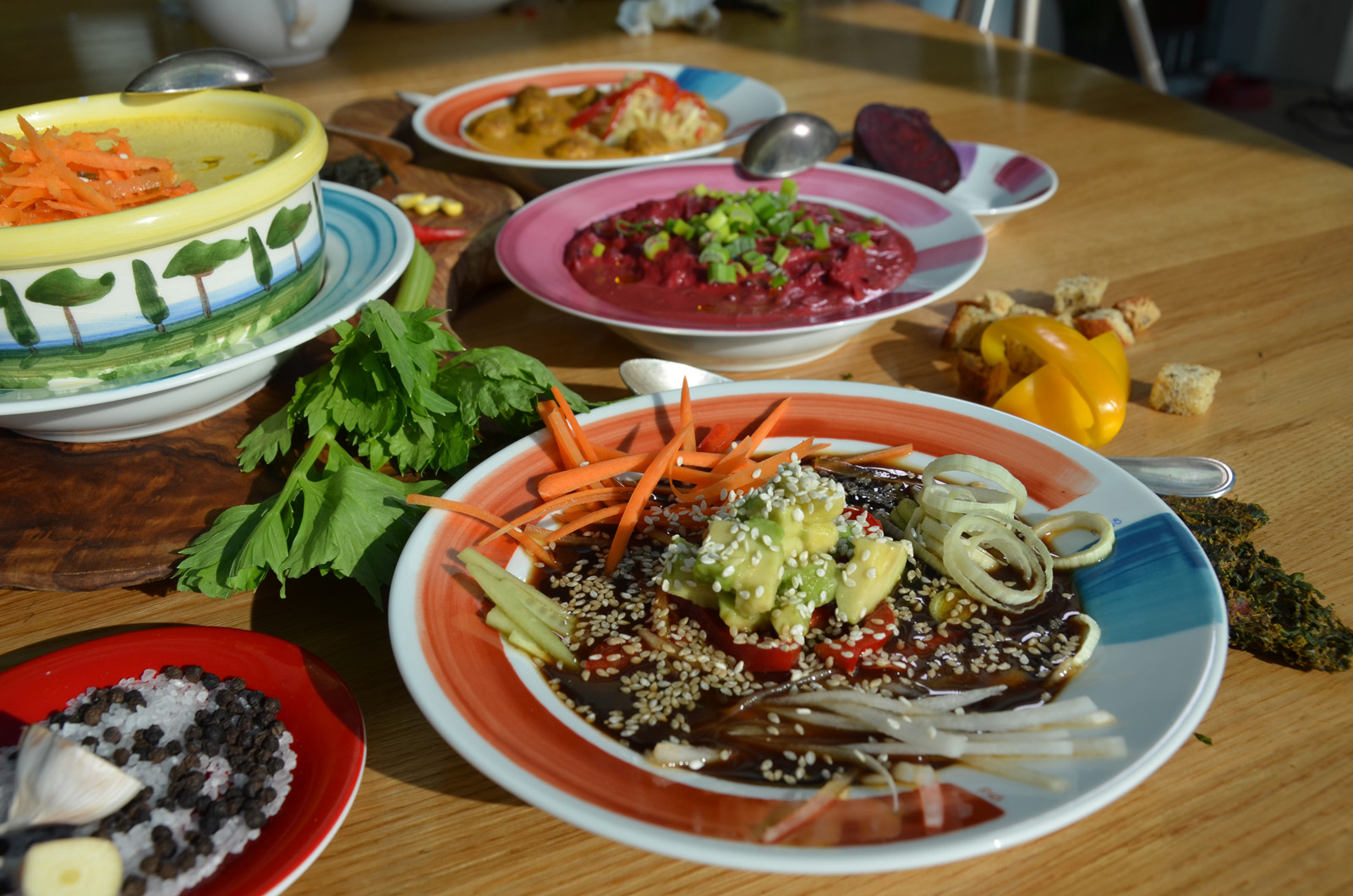 Arranged Food and Objects