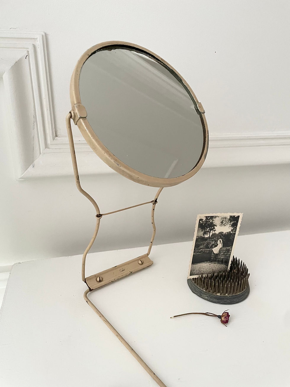 Miniature : Ancien miroir Rose Poudré ...